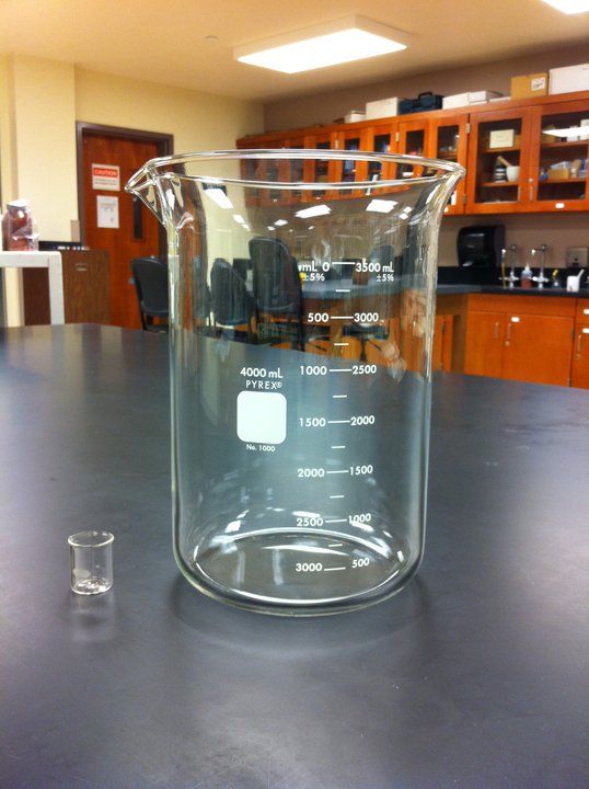 picture of a large and small beaker
